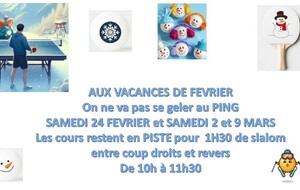 Informations sur les cours des prochaines vacances scolaires