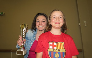 Océane un peu en retard pour recevoir son trophée de la meilleure progression féminine !
Alice tu es bien "gentille", mais retires toi de la photo STP!!! ;)