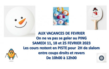 Les cours continuent durant les vacances de Février !
