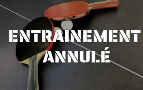 Les cours de Tennis de Table annulés ce Mercredi